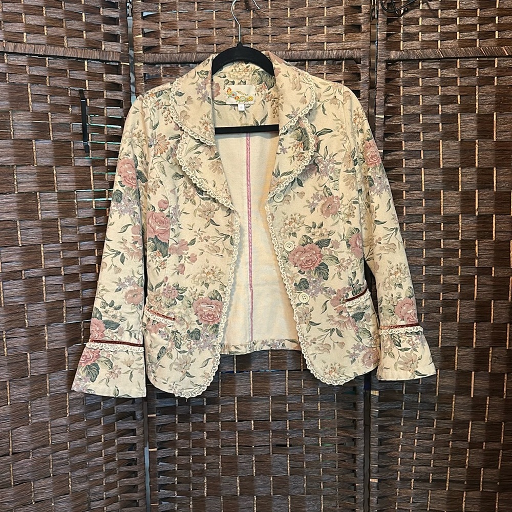 Floral Beige Women's Blazer